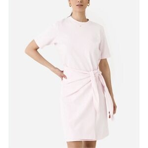 Vince Dress Womens Pink‎ XS Tie Waist Short Sleeve T Shirt Casual Relaxed Fit